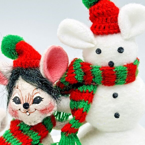 Annalee Sno-Like Me Mouse Snowman 778103 Winter Scarf Hat 6 inch 2002 - Picture 2 of 8